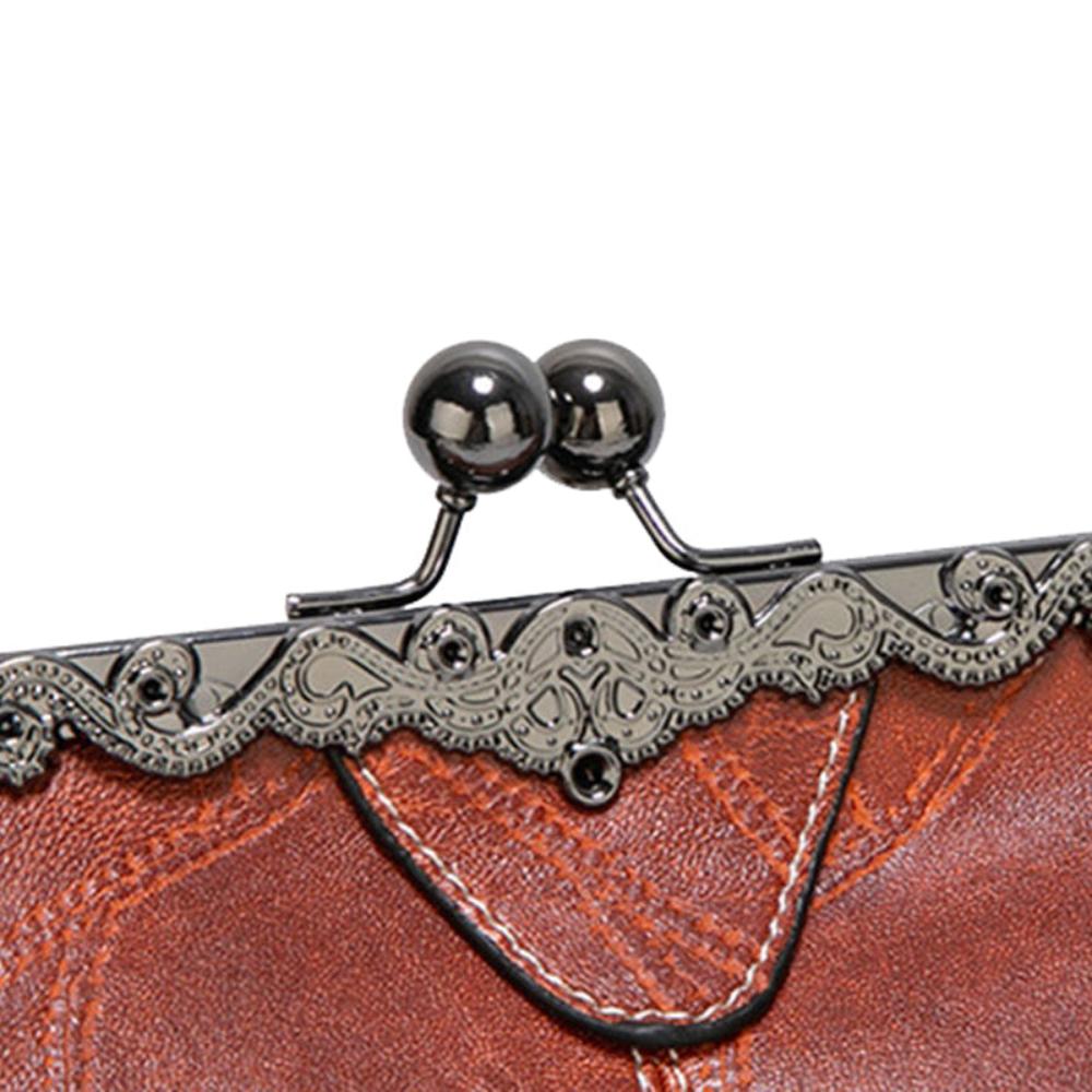 Women's Jacqueline Faux Leather Vintage Clasp Handbag with Shoulder Strap