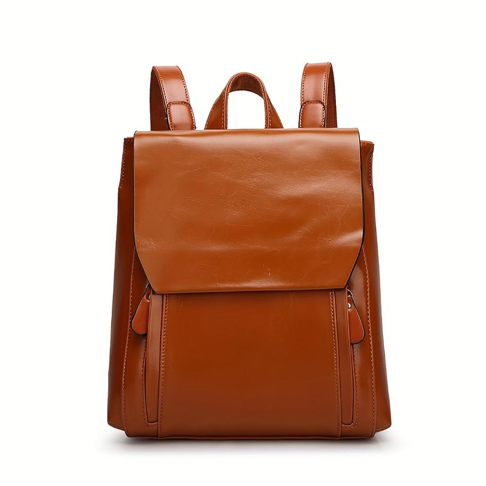 Women's Clara Quilted Vintage Leather Backpack with Gold Hardware