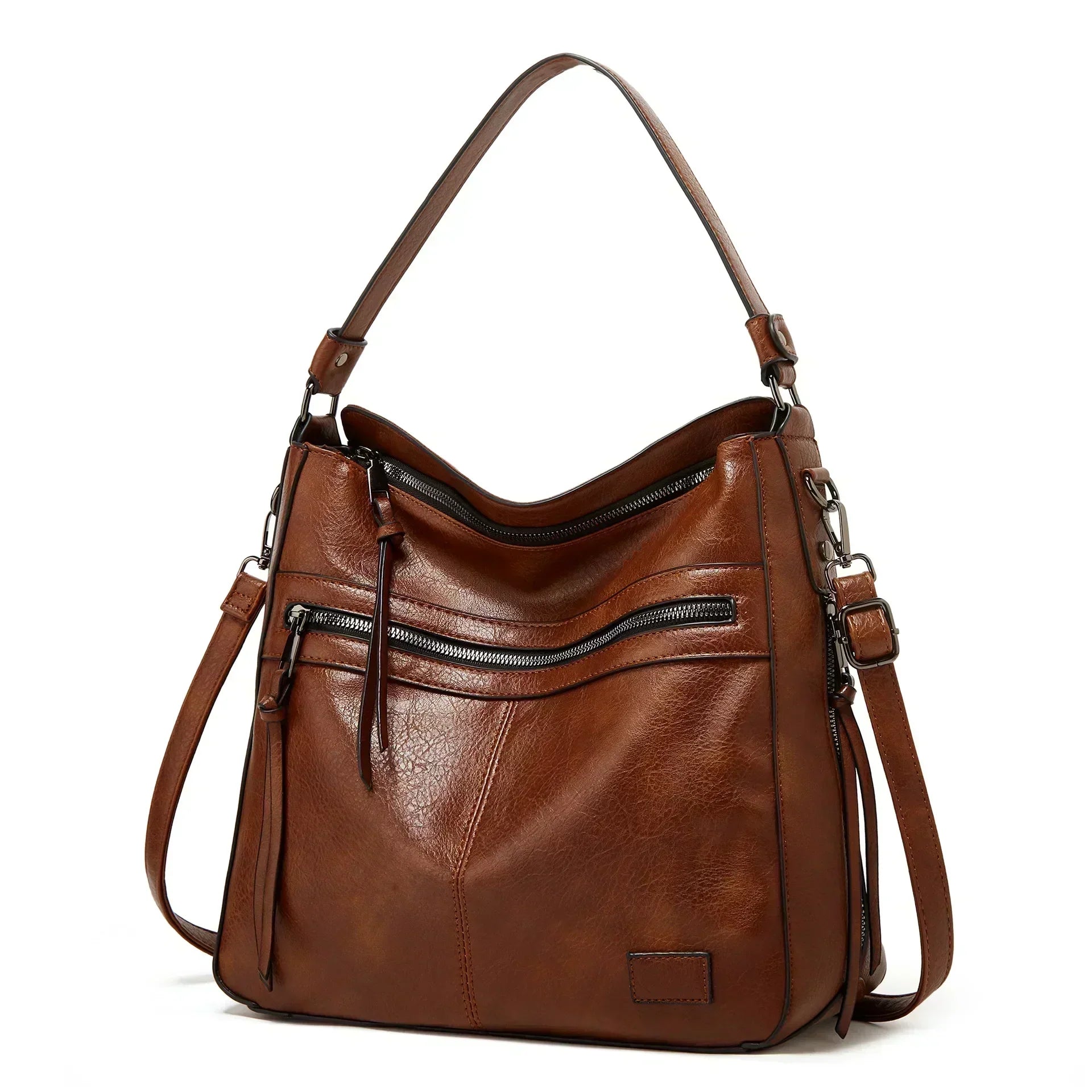 Women's Maureen Vegan Leather Slouchy Hobo Bag with Multiple Compartments