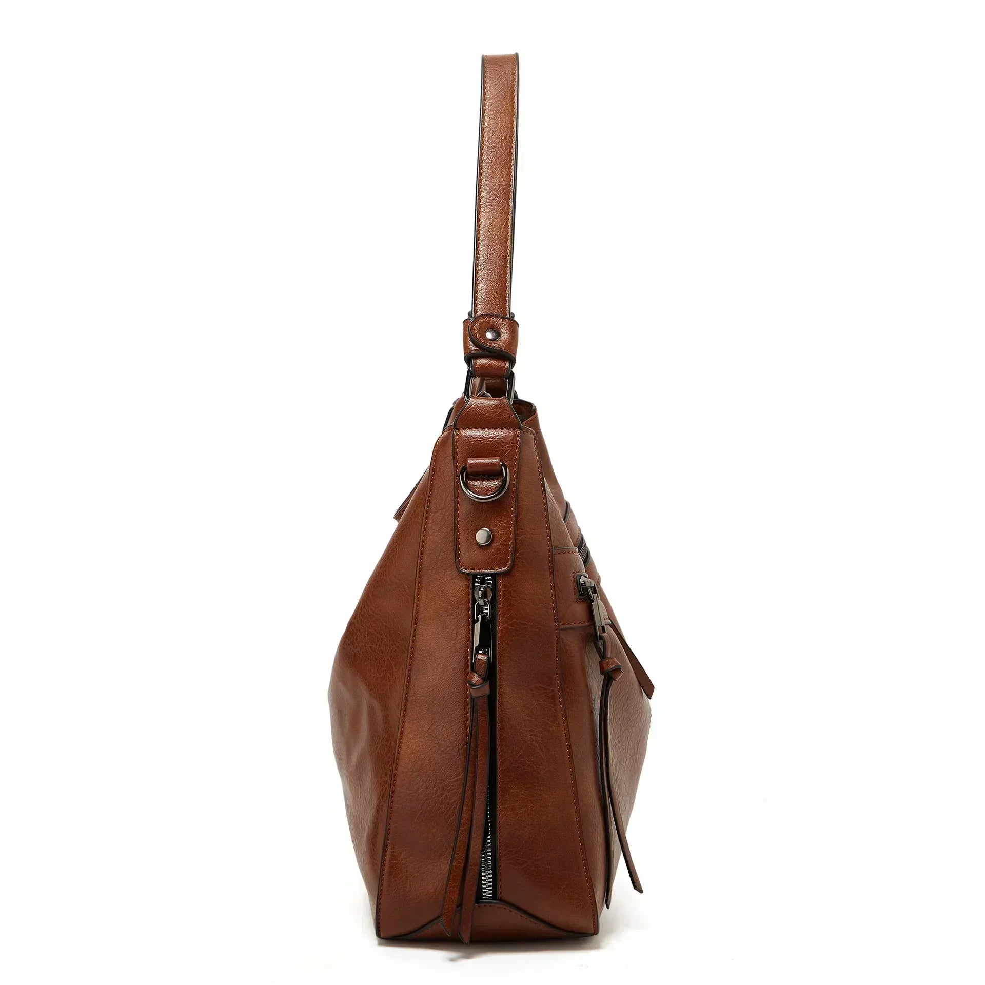 Women's Maureen Vegan Leather Slouchy Hobo Bag with Multiple Compartments