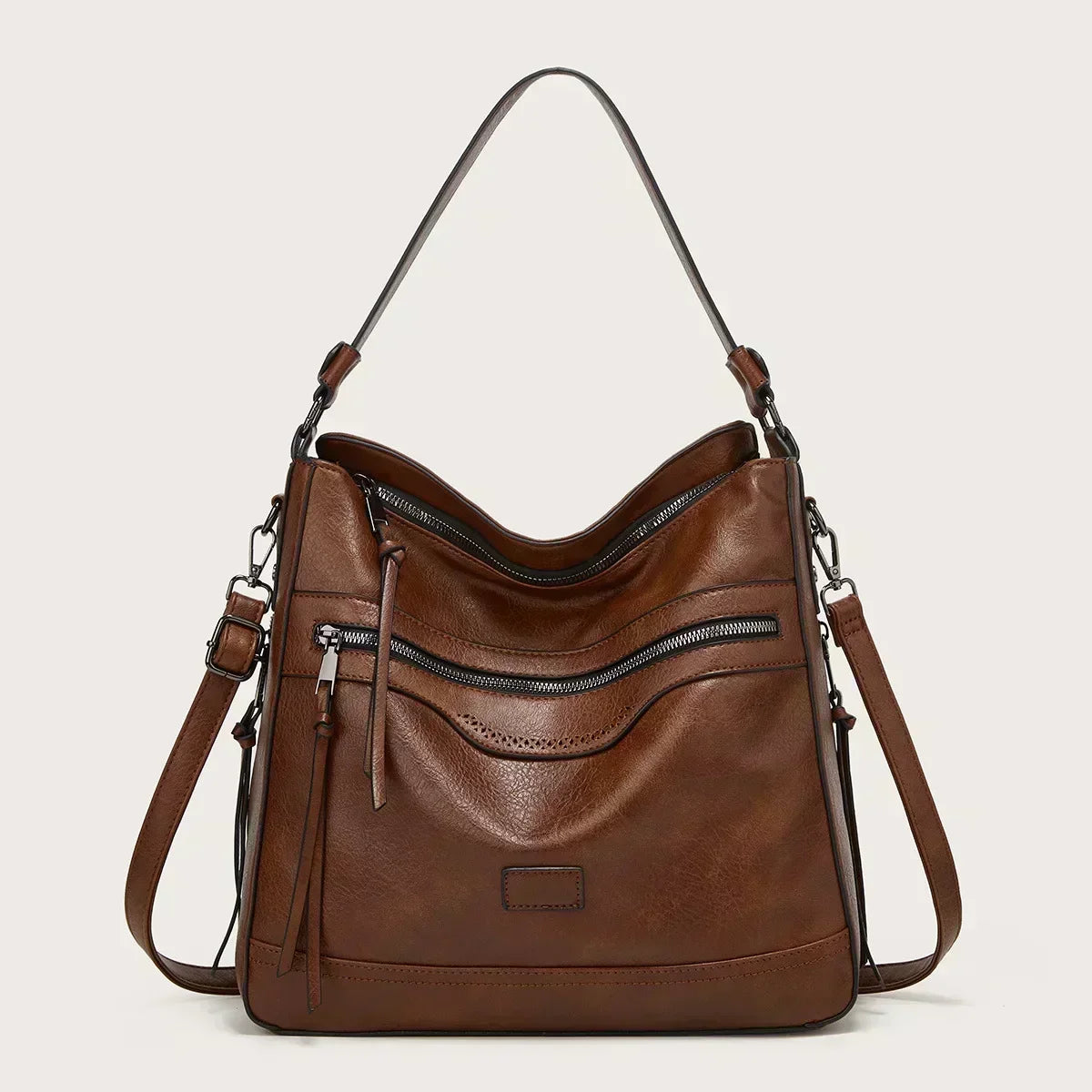 Women's Maureen Vegan Leather Slouchy Hobo Bag with Multiple Compartments