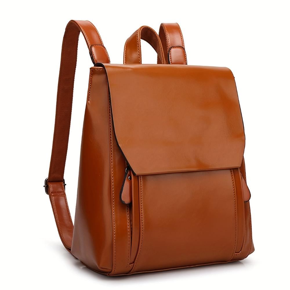 Women's Clara Quilted Vintage Leather Backpack with Gold Hardware