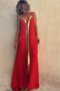 Women's Coral Gold Evening Gown