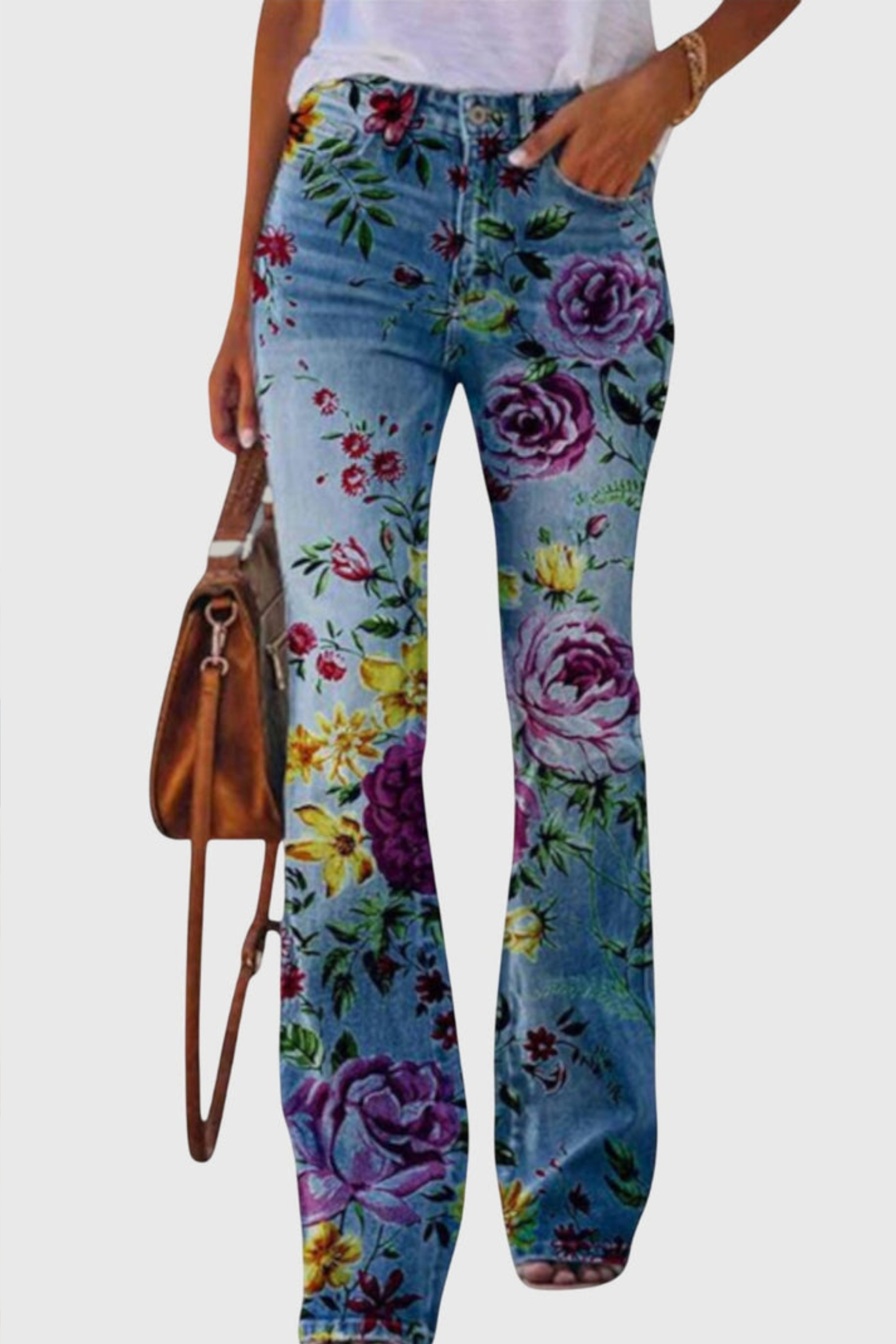 Women's Bloom Print Wide Leg Pants