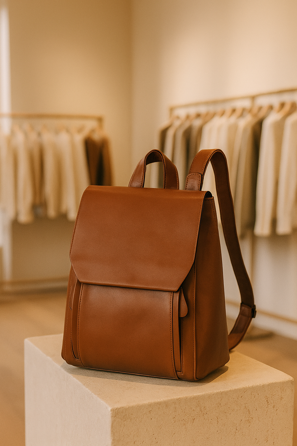 Women's Clara Quilted Vintage Leather Backpack with Gold Hardware
