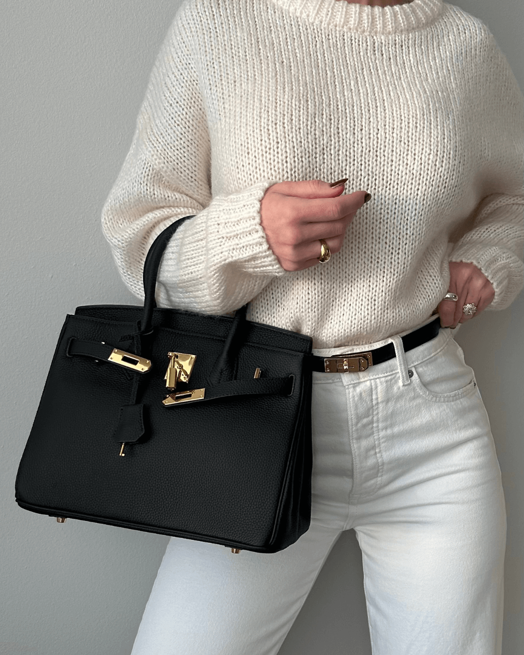 Women's Large Leather Top-Handle Handbag