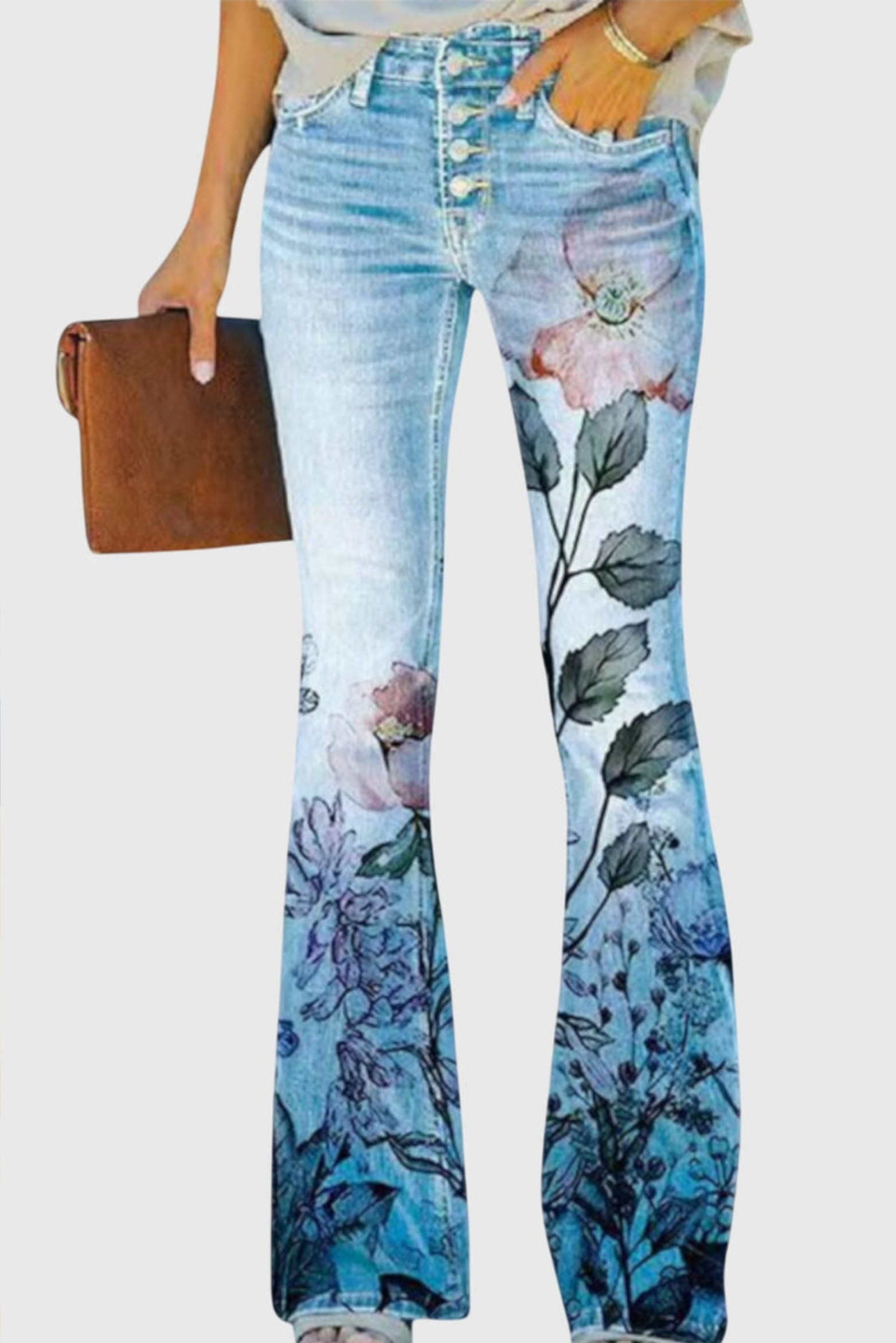 Women's Bloom Print Wide Leg Pants