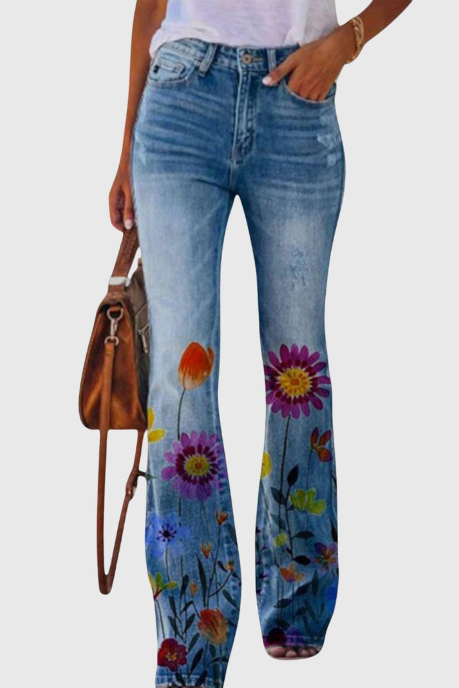 Women's Bloom Print Wide Leg Pants