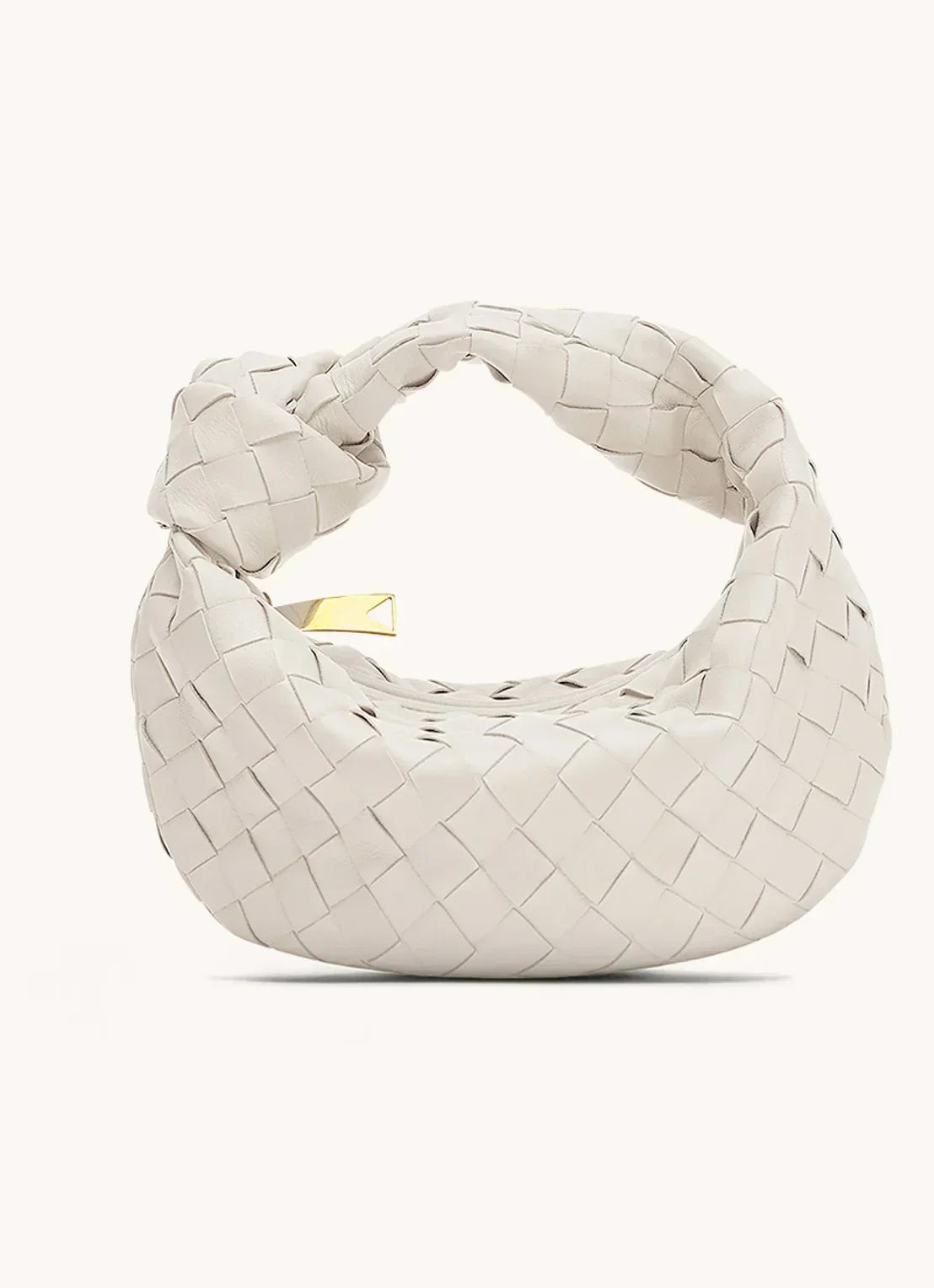 Women's Woven Knot-Handle Mini Hobo Bag