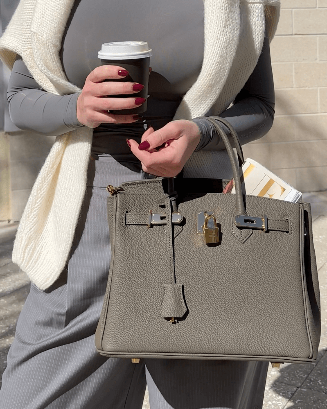 Women's Large Leather Top-Handle Handbag