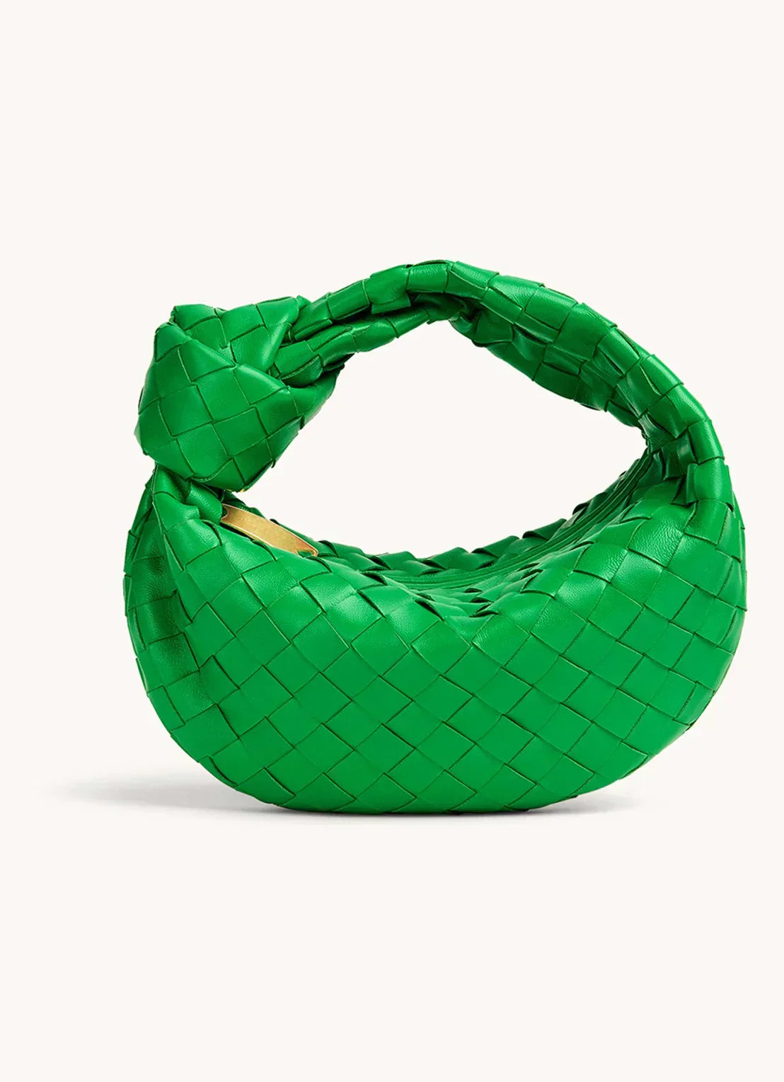 Women's Woven Knot-Handle Mini Hobo Bag