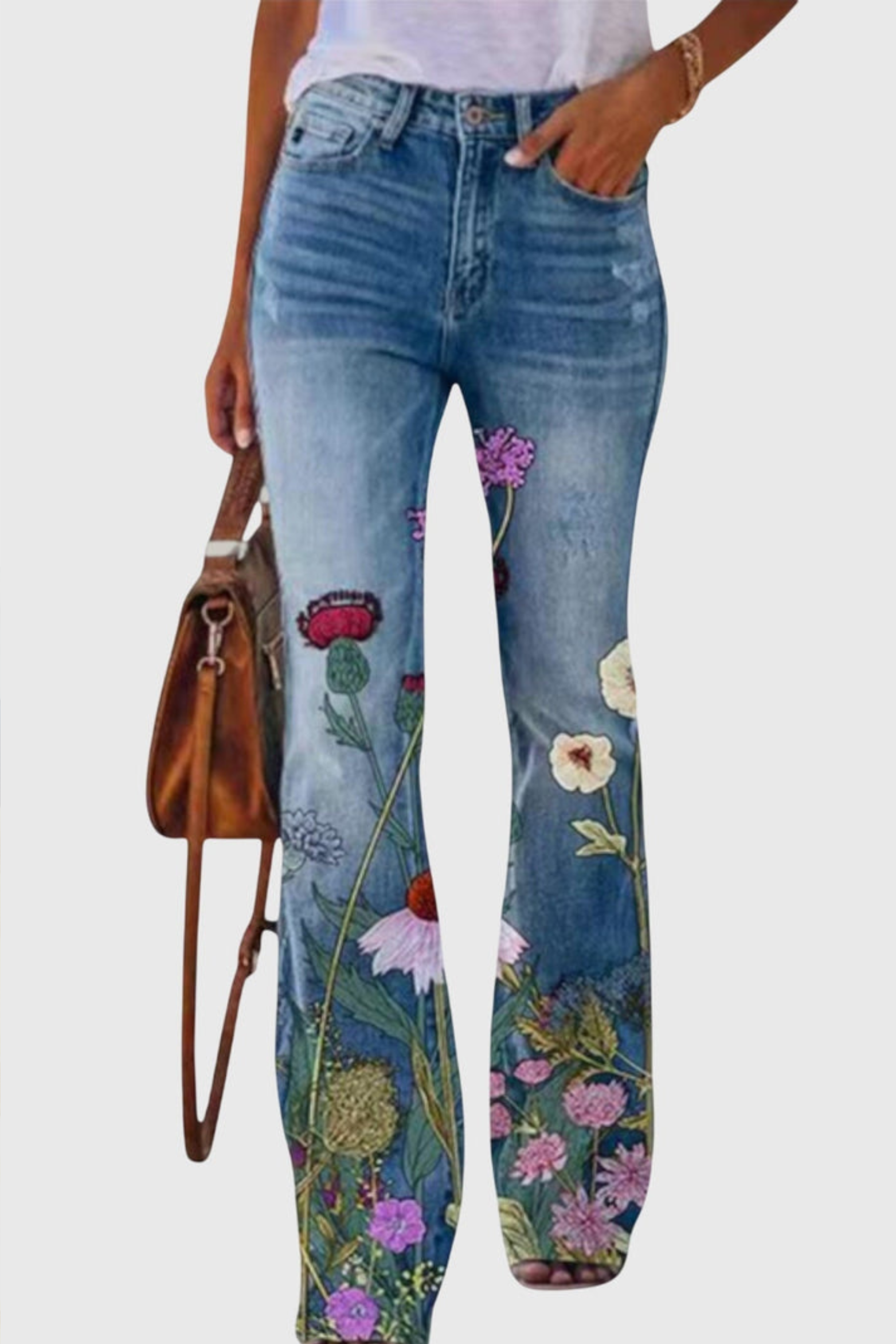 Women's Bloom Print Wide Leg Pants