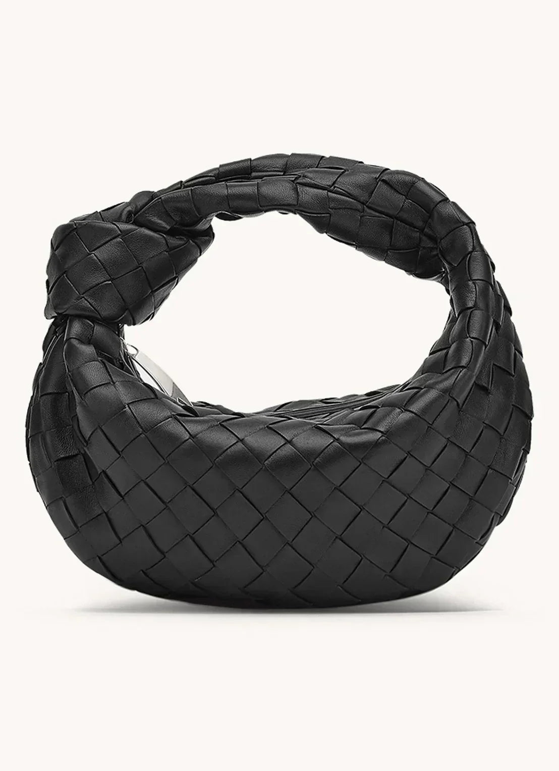 Women's Woven Knot-Handle Mini Hobo Bag