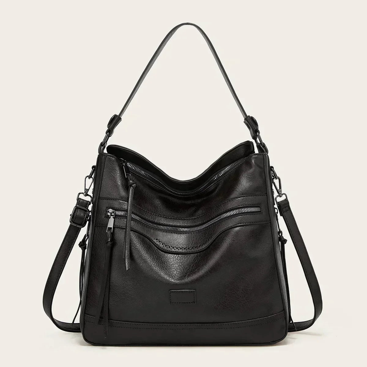 Women's Maureen Vegan Leather Slouchy Hobo Bag with Multiple Compartments