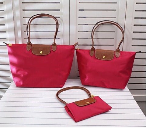 Women's Tote Shoulder Bag with Leather Handles and Button Closure