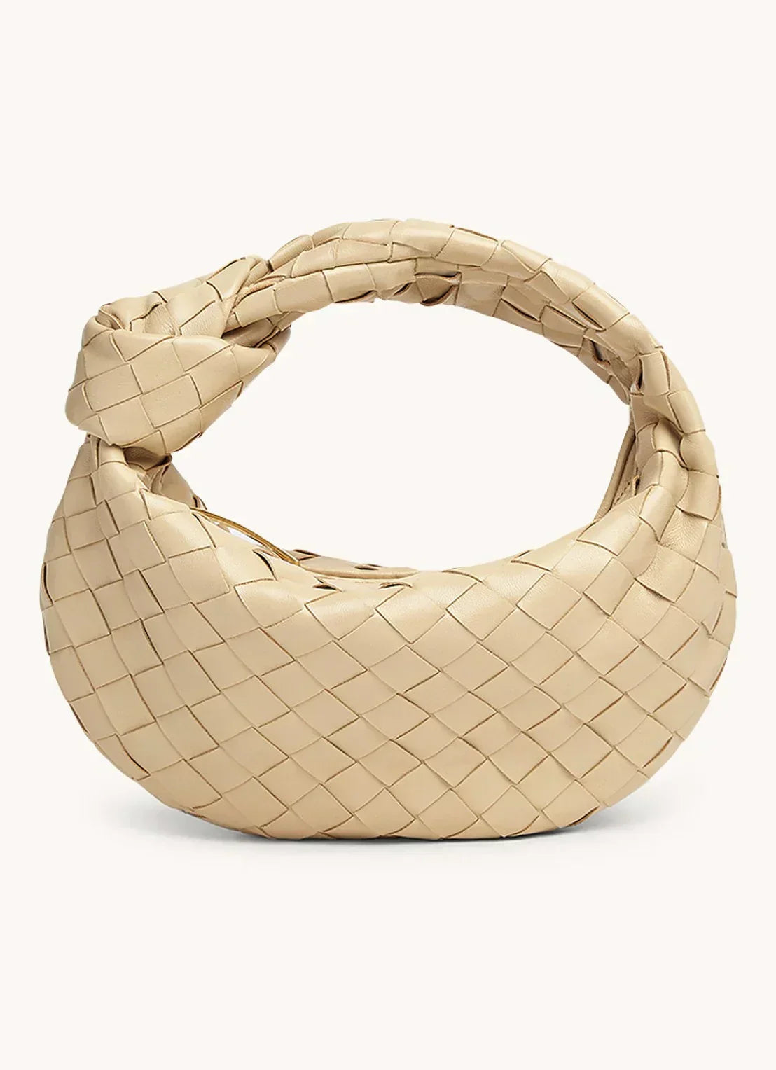 Women's Woven Knot-Handle Mini Hobo Bag